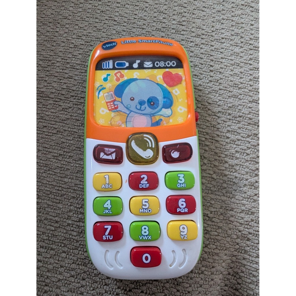 VTech‎ Little SmartPhone Orange Green Puppy Learning Toy Music Lights works